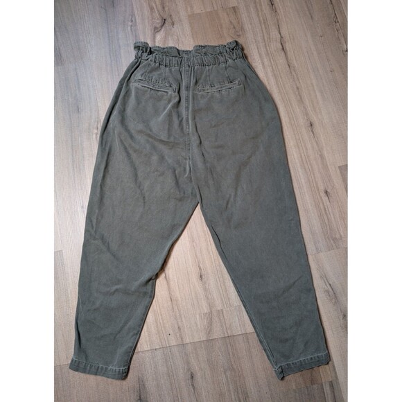 NWOT Free People Margate Pleated Pants Size M Paperbag Super High Rise Green - Picture 4 of 12